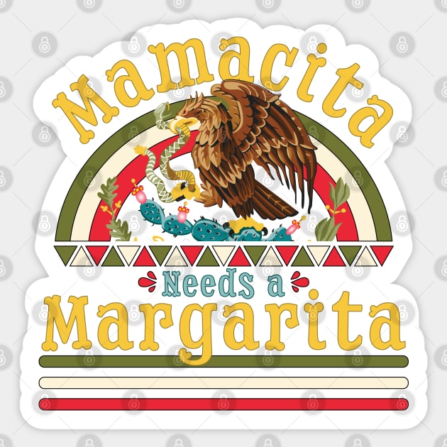 Mamacita Needs A Margarita Funny Cinco De Mayo Sticker by OrangeMonkeyArt